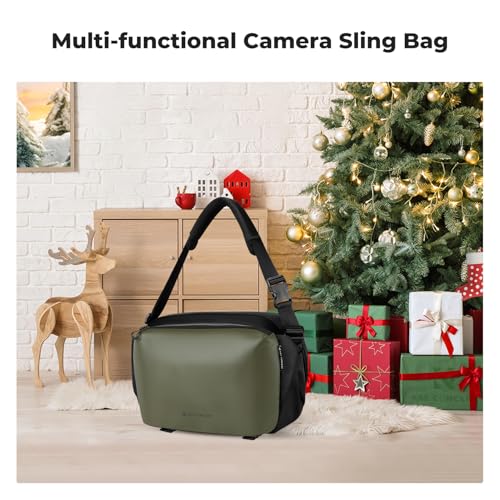 K&F CONCEPT Large Camera Sling Bag, Everyday Shoulder Bag - color: 13 Green Large