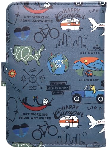 Life is Good Travel Passport Cover, Card Slots, Snap Closure - color: Love For Travel