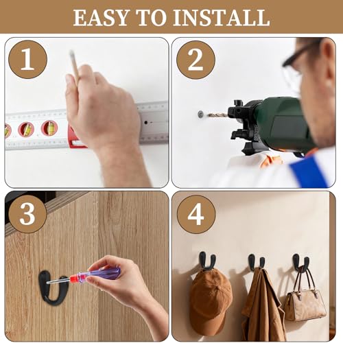 CBWLWJ 32 Pack Coat Hooks Wall Mounted Single Prong Robe Wall Hooks for Hanging Towel Hooks for Living Room, Bathroom, Kitchen, Bedroom for Coat, Bag, Scarf, Towel, Hat, Key, Cup (Silver) - color: Silver