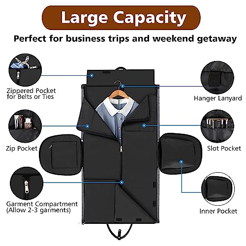 Convertible 2-in-1 Garment Bags for Travel with Waterproof Shoe Compartment - color: 3-Grey