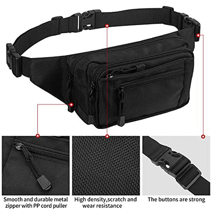 USPECLARE Clear Fanny Pack Stadium Approved Large Multi-Purpose Waist Bag - color: Black, style: 1-pack-nylon