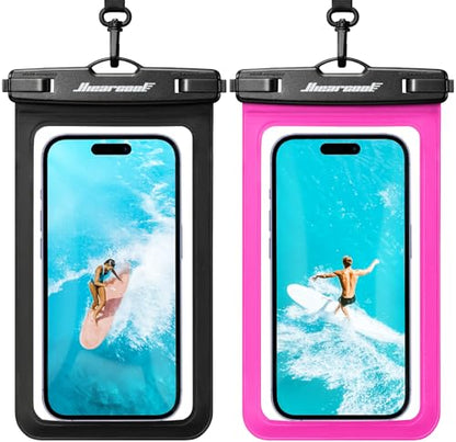 Hiearcool Waterproof Phone Pouch, Waterproof Phone Case, Black&Bright Red - color: Black & Bright Red