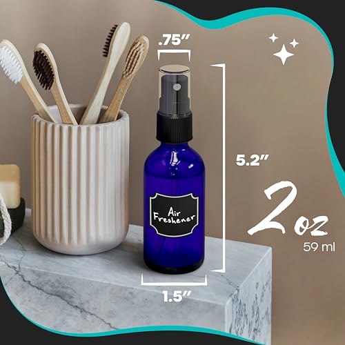 Nevlers Cobalt Blue Small Spray Bottle 2 Oz 24 Pack Travel Spritzer Bottles - color: Blue, style: 24 Pack