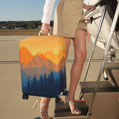 Explore Land Luggage Cover Fits 31-32 inch Case (Amber Mountains, XL) - color: Amber Mountains, size: XL