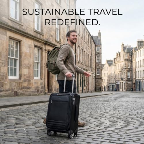 Ricardo Beverly Hills Softside 2 Piece: 20” Carry-On & 24” Medium Checked, Lightweight Expandable Luggage Set, Spinner Wheels, TSA Lock, Telescopic Handle, Eco-Friendly Material, Ashbury Series, Black - color: Black, size: 2-Piece Set (20, 24)