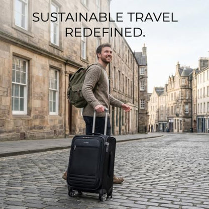 Ricardo Beverly Hills Softside 2 Piece: 20” Carry-On & 24” Medium Checked, Lightweight Expandable Luggage Set, Spinner Wheels, TSA Lock, Telescopic Handle, Eco-Friendly Material, Ashbury Series, Black - color: Black, size: 2-Piece Set (20, 24)