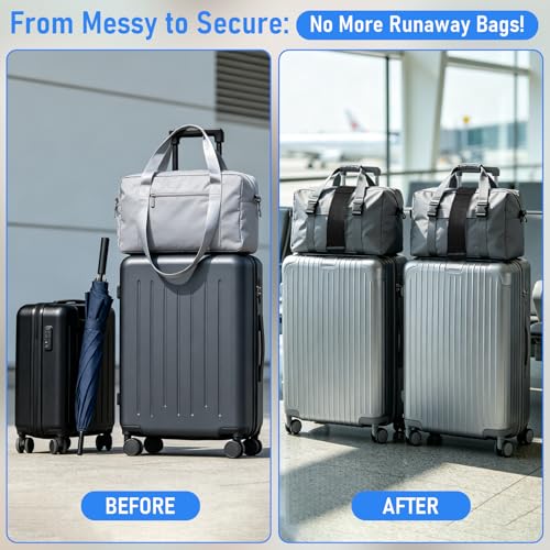 2 Pack Luggage Straps Elastic Strap for Suitcases Adjustable(Black)