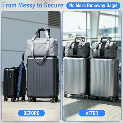 2 Pack Luggage Straps Elastic Strap for Suitcases Adjustable(Black)