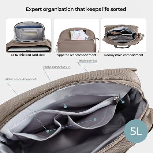 Travelon Anti-Theft Classic Medium Tour Bag - color: Hazelnut