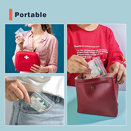 Serfeymi Pill Bags for Travel Pill Pouch Organizer Pack of 120, 3 x 2.75 in - size: Pack of 120