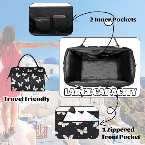 Butterfly Weekender Overnight Bag for Women Travel Gym Sport - color: D 016