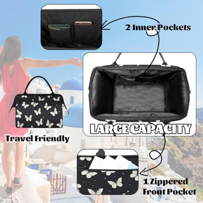 Butterfly Weekender Overnight Bag for Women Travel Gym Sport - color: D 016