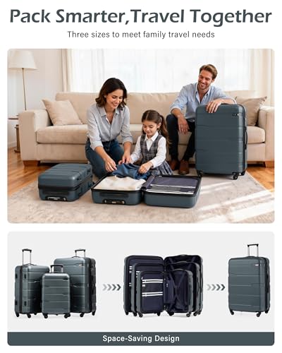 Coolife Carry On Luggage Hardside Suitcase with Spinner Wheels, 20in | 22x14x9 Airline Approved, Lightweight ABS+PC, Travel Suitcase with TSA Lock, Spinner Wheels, Durable Zipper, Teal - color: Teal, size: Carry On(20in)