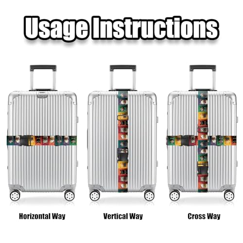 Nuxovilar Luggage Straps Set for Suitcase 1.96x90.5in Polyester - color: YLU10324, size: 1.96"x90.5"