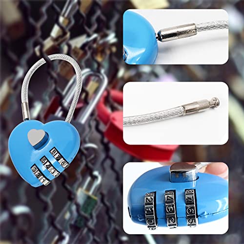 3 Pack Mini Padlock Heart Code Lock 3-Digit Combination