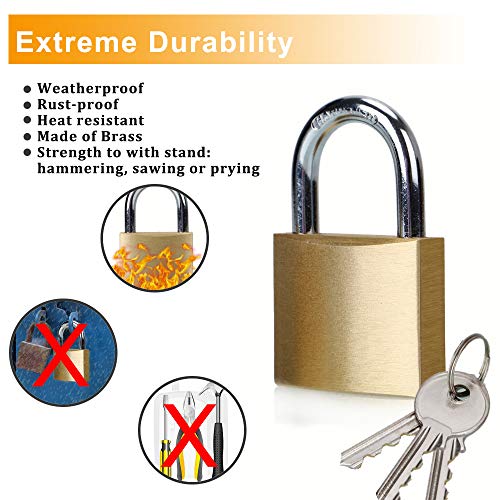ABRAFOX Solid Brass Same Keyed Padlock keyed Alike Lock-（1-9/16 inch 40mm） 2pack - color: Samekey-2pack