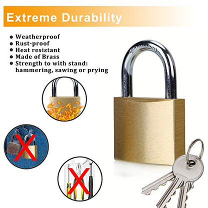 ABRAFOX Solid Brass Same Keyed Padlock keyed Alike Lock-（1-9/16 inch 40mm） 2pack - color: Samekey-2pack