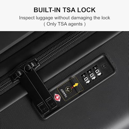 LEVEL8 Hard Shell 20 Inch Carry on Luggage Airline Approved, Polycarbonate - color: Grey, size: Carry-On 20 Inch
