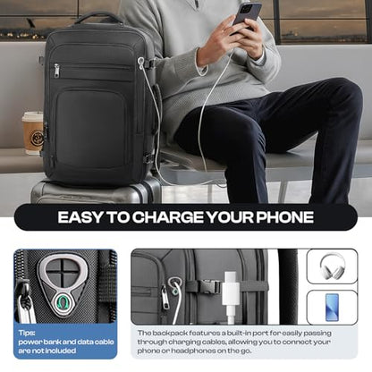 Travel Backpack, Expandable Carry On Backpack Flight Approved,17.3" Laptop - color: Black, size: 17.3Inch