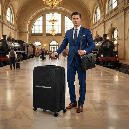 29'' Hardshell Large Checked Luggage,Expandable Suitcase - color: Black, size: Checked-Large 29-Inch