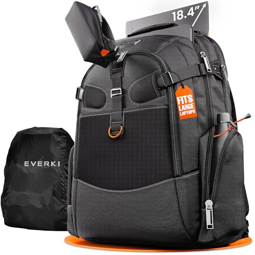 EVERKI Business 120 Laptop Backpack with Rain Cover, Black - 40L - style: Business 120