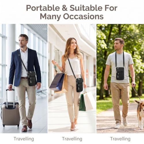 Passport Neck Holder for Travel, Rfid Blocking Passport Holder - color: Black