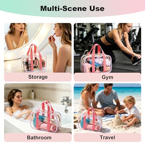 Macaron Jelly Clear Makeup Bag,TSA Approved Travel Toiletry Bag
