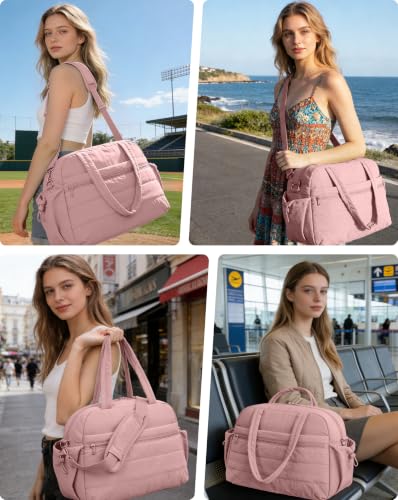 Urbanstand Travel Duffle Bag, Puffer Weekender Carry on Bag for Women - color: Pink