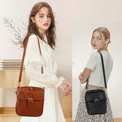 Leather Crossbody Bag for Women,Anti-Theft Messenger Bag with Large Capacity,Built-in Purse Card Slots Shoulder Sling Bag - color: Light Blue