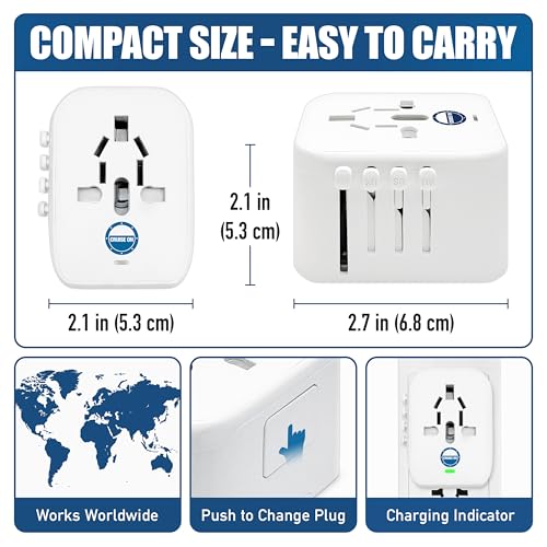Cruise On Universal Travel Adapter, Cruise Approved [2 USB-C, 2 USB, AC] - color: [2 USB-C, 2 USB, 1 AC]