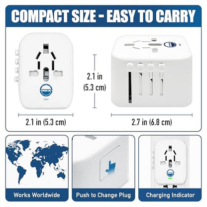 Cruise On Universal Travel Adapter, Cruise Approved [2 USB-C, 2 USB, AC] - color: [2 USB-C, 2 USB, 1 AC]