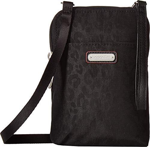 Baggallini The New Classic Collection Take Two RFID Bryant Crossbody - color: Black Cheetah Emboss
