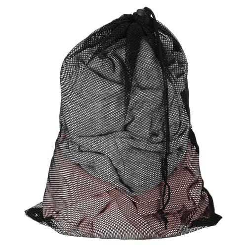 uxcell Mesh Laundry Bag 11.8x15.7" Large Drawstring Net Coarse Mesh, Black - color: Black, size: 11.8x15.7"