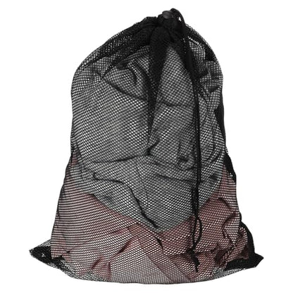 uxcell Mesh Laundry Bag 11.8x15.7" Large Drawstring Net Coarse Mesh, Black - color: Black, size: 11.8x15.7"