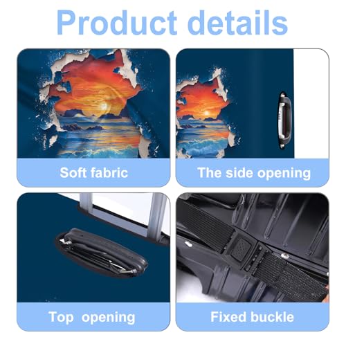 Sunset Luggage Cover Washable Suitcase Protector Anti-scratch Suitcase cover Fits 28-30 Inch Luggage L - color: Sunset, size: L(28-30inch suitcase)