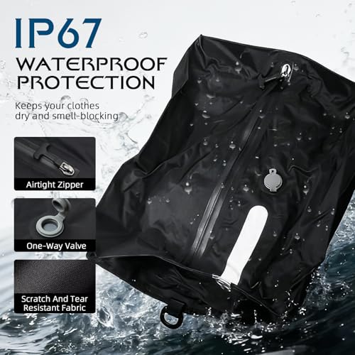 Travel Vacuum Bags With Pump,Space Saver Vacuum Storage Bags, Ip67 Waterproof,Airless Vacuum Kit Travel Carry On Suitcase and Backpack (2 Pack+Pump） - size: M+L