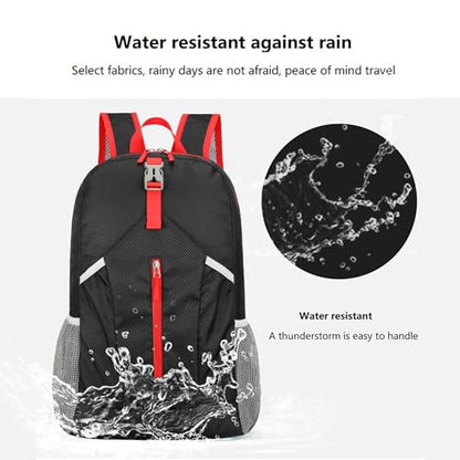 levayhill 25L Foldable Hiking Backpack,Small Packable Daypack, Black - color: Black