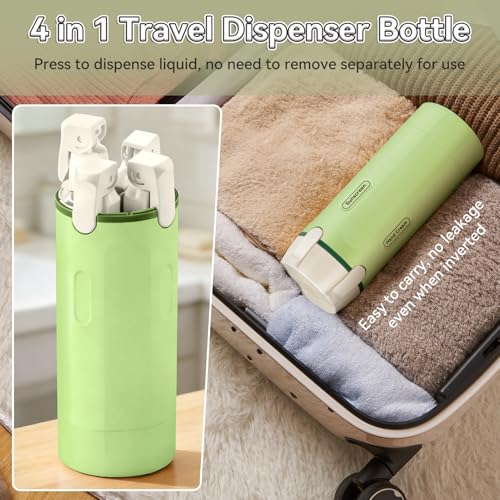 4 in 1 Travel Dispenser Bottle, 4 X 30ML/Pack Toiletries Containers - color: Green