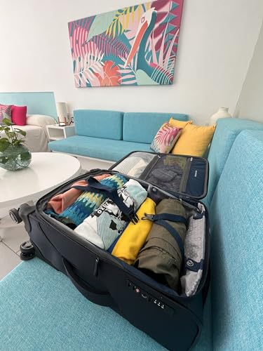 Ricardo Beverly Hills Avalon Softside Medium Check-In Luggage Made with Sustainable 100% Recycled PET (rPET), Lightweight, Eco-Friendly Travel, Expandable, Dual Spinner Wheels, Juniper Green, 28-inch - color: Juniper Green, size: 28-inch