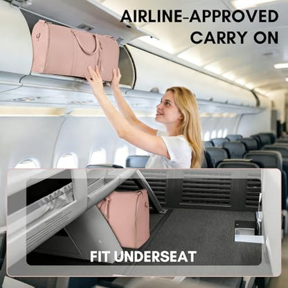 Ytonet Garment Duffle Bags for Travel, Convertible Carry On Garment Bag - color: Pink, style: Tote