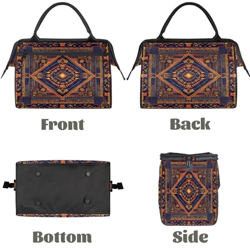 Carpet Pattern Weekender Overnight Bag for Women Travel Gym Sport - color: D 005