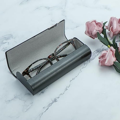 LifeArt 2 Pack Eyeglass Case Hard Shell, Portable Sunglass Case, Fashionable Eyeglass Case for Men and Women, Lightweight - color: 621gangtiao_2 Black