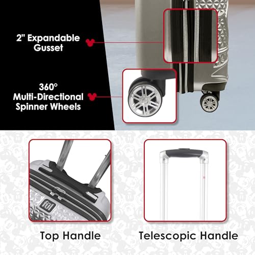 Mickey Mouse Rolling Luggage FŪL Disney Luggage 26" Silver - color: Mickey Mouse - Silver, size: 26 Inch