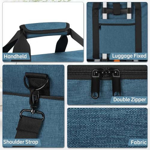 Extra Large Makeup Bag with 3 Removable Pouches and 1 Brush Holder - color: Blue