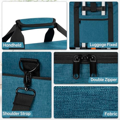 Extra Large Makeup Bag with 3 Removable Pouches and 1 Brush Holder - color: Blue