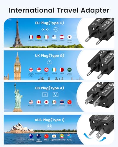 Cruise Ship Essentials, Cruise Approved Adapter with 25W USB C Fast Charger