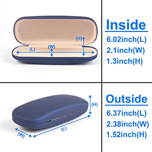 RayLove Unisex Hard Shell Eyeglasses Cases, Protective Case For Glasses - color: Blue