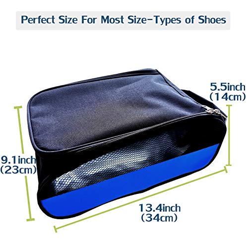 Outdoor Golf Shoes Bags Travel Mesh Zippered Sport Shoe Bag Blue - color: Blue