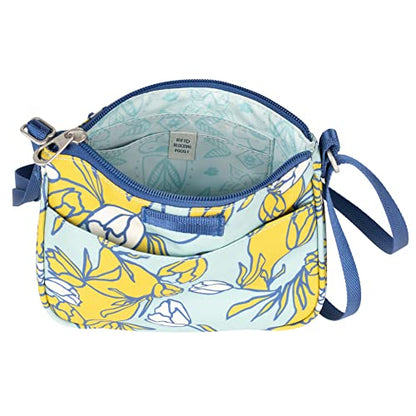Haiku Lark RFID Blocking Zippered Crossbody Travel Bag - color: Valley Tulip Print