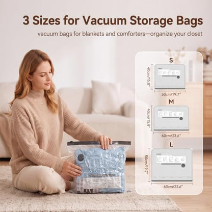 Vacuum Storage Bags for Travel & Clothes with Cordless Pump, 18 Combo - size: 18 Combo